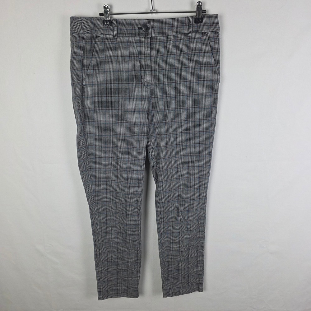 LOFT Womens Grey Glen Plaid High Waist Skinny Ankle Pants Size 10